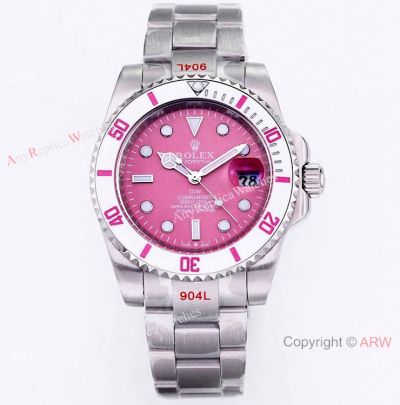 Swiss Quality Rolex Replica Submariner DiW 'Fuchsia' 40 watch in Candy pink Dial Citizen Movement